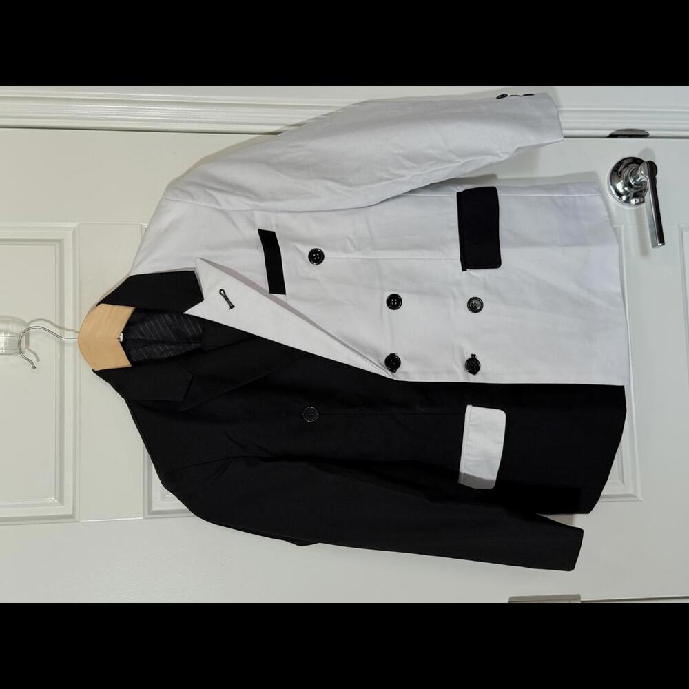 Boys Suits 2 Piece Set of Jacket Pants for Kids Size 14 Black and White
